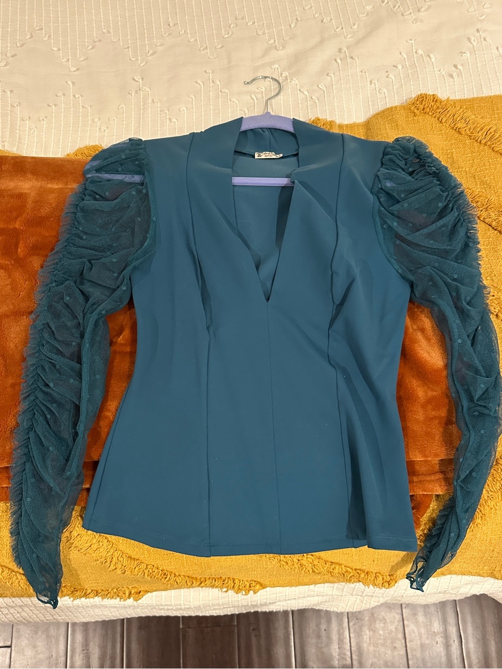 Free people mesh sleeve top